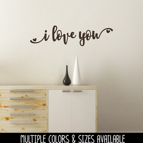 Chunky I Love You Vinyl Decal - I Love You Wall Decal - I Love You Sticker - I Love You Home Decor - I love You picture decal -Wall Mural