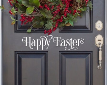 Happy Easter Decal - Happy Easter Sticker - Easter decal - Easter Sticker - Happy Easter Wall - Christian Decal - Easter sign - Easter Door