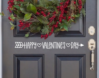 Happy Valentine's Day Vinyl Decal - Happy Valentine's Sticker - Happy Valentine's Day Door Decal - Happy Valentine's Day Wall Decal - Sign