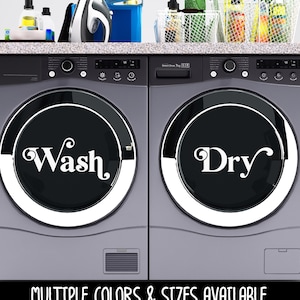 Chunky Wash and Dry Vinyl Decal Set - Washer and Dryer Vinyl Decal Set - Laundry Decal - Laundry Room Sticker - Washer and Dryer Sticker Set