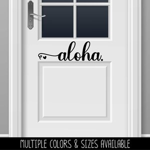 Cursive Aloha Hearts Decal - Aloha Sticker - Aloha Door Decal - Aloha Car Decal - Aloha Mailbox - Aloha Door Sticker - Hawaiian Greeting imagem 4