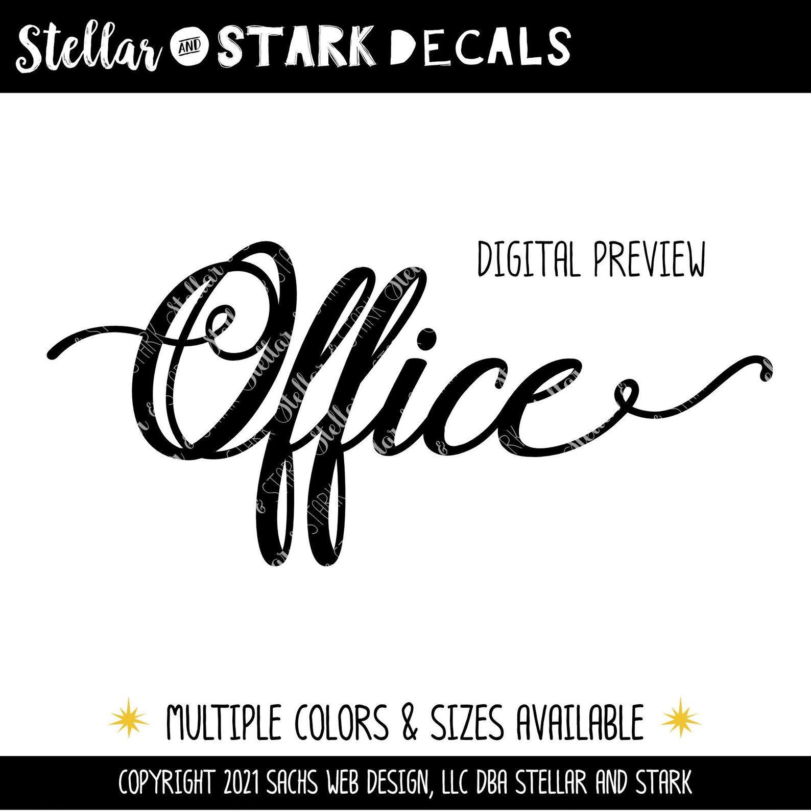 Office Vinyl Decal Office Sticker Office Decal Office Etsy