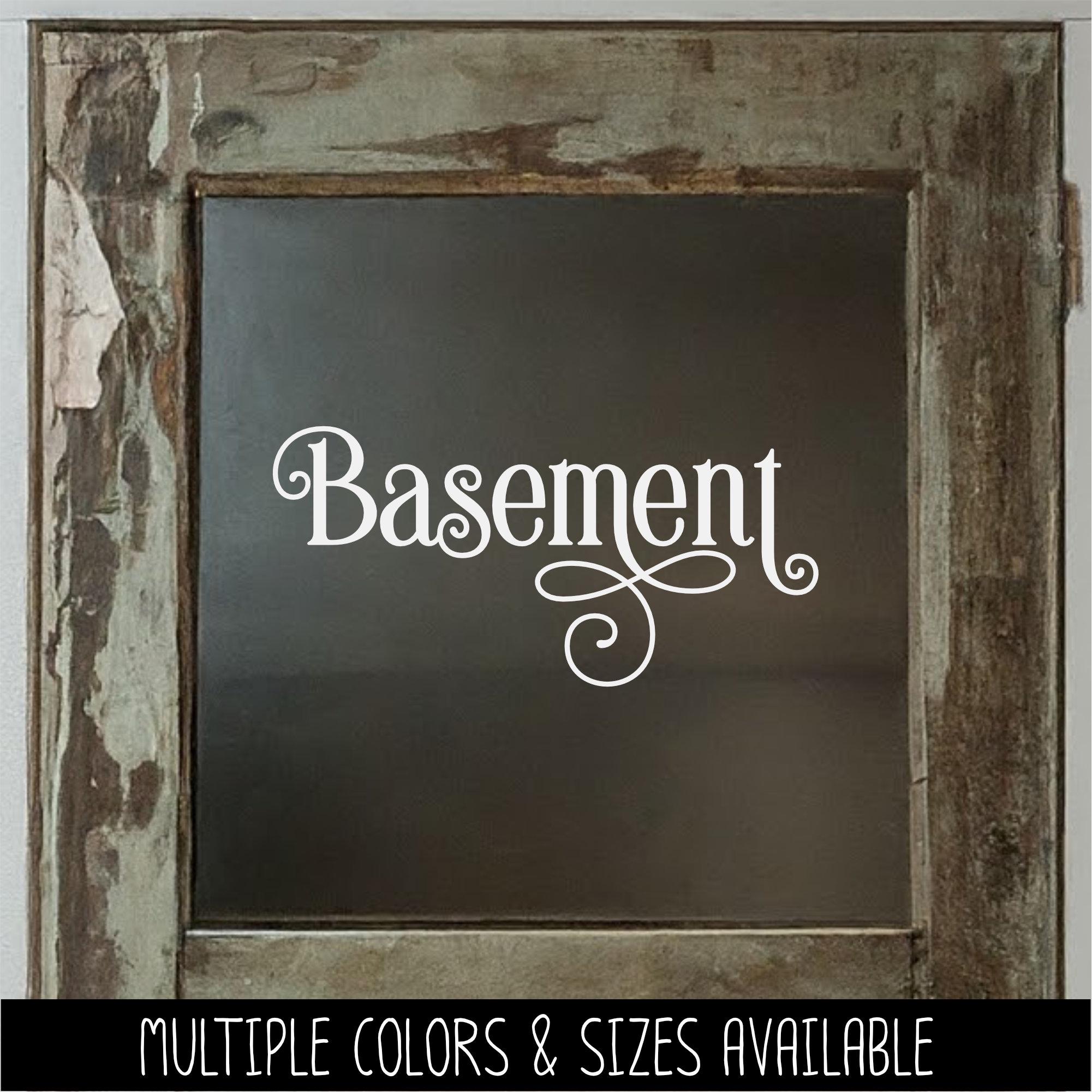 Ornamental Basement Door Vinyl Decal Sticker - Lower Level Door and ...