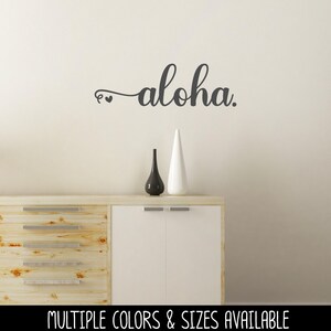 Cursive Aloha Hearts Decal - Aloha Sticker - Aloha Door Decal - Aloha Car Decal - Aloha Mailbox - Aloha Door Sticker - Hawaiian Greeting imagem 6
