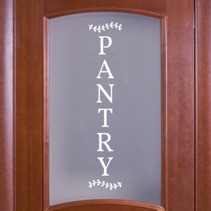 Vertical Wavy Leaves Pantry Decal - Kitchen Pantry Sticker - Food Pantry Door Label - Food Pantry Door Sticker -Kitchen Pantry Door Decal