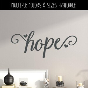 Hope Cursive Heart Vinyl Decal - Hope Car Decal - Hope Sticker - Hope Wall Sticker - Hope Wall Vinyl Decal - Cursive Hope Laptop Sticker