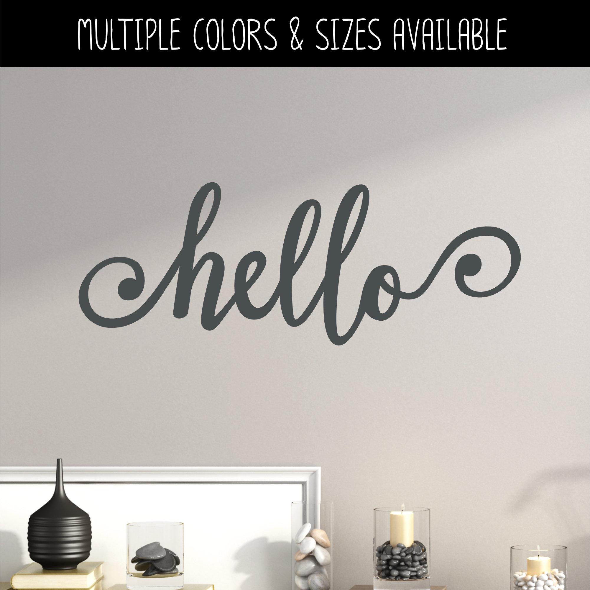 Hello Swirl Hello Swirl Vinyl Decal - Hello Vinyl Sticker - Hello Door Decal ...