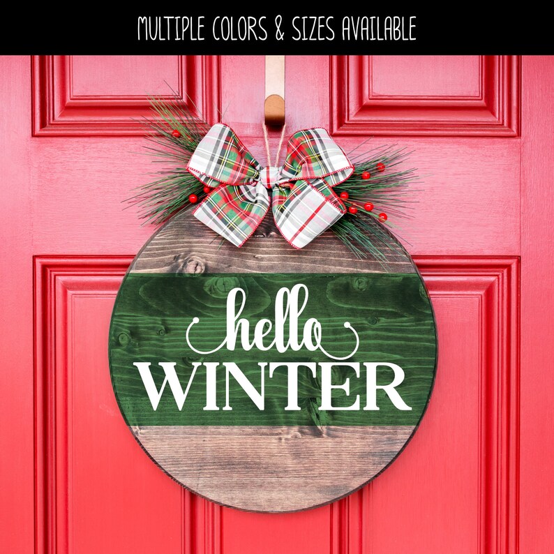 Hello Winter Cursive Stacked Vinyl Decal Hello Winter Vinyl - Etsy