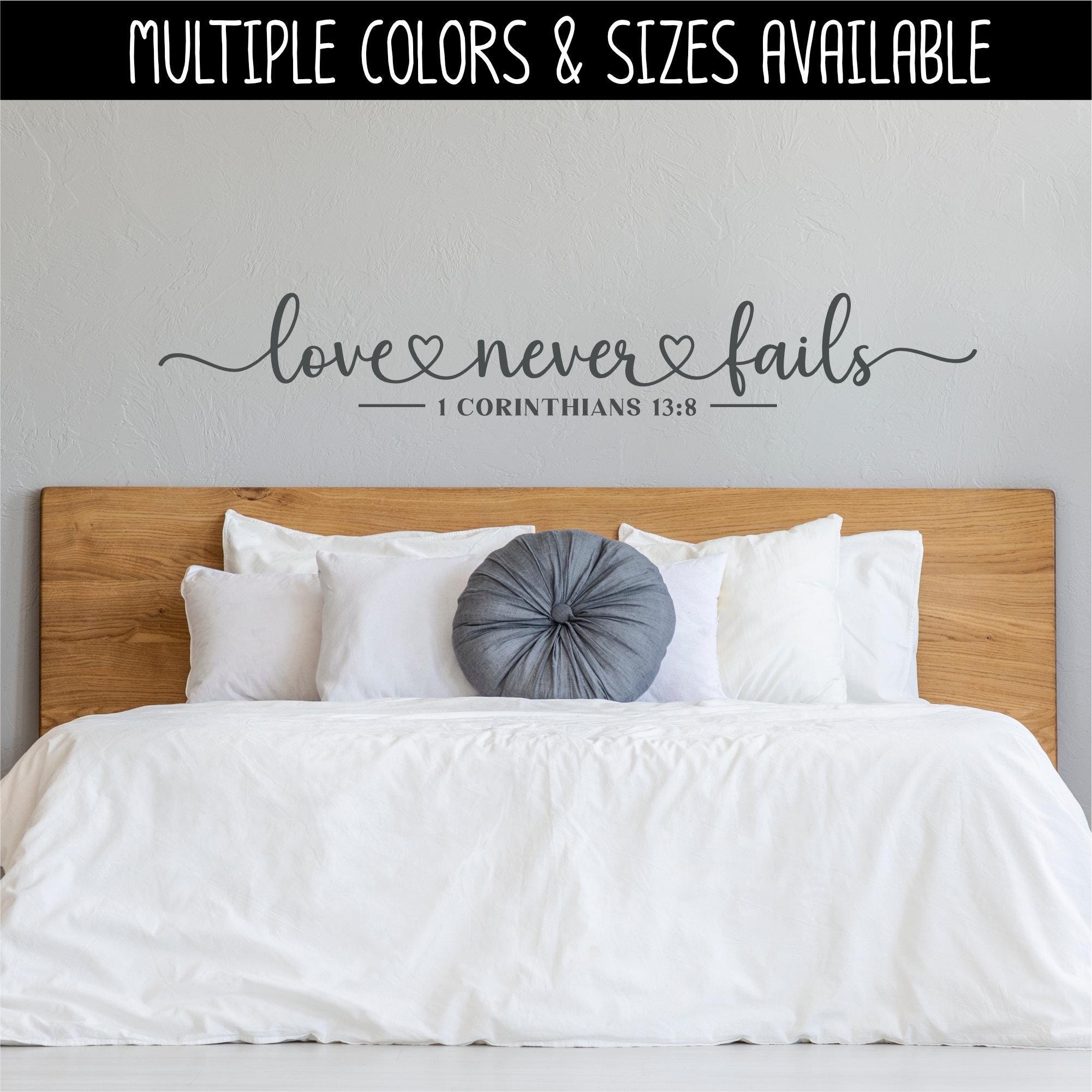 Autocollant Mural Personnalisé LOVE Never Fails Avec Verset Biblique - Neuf