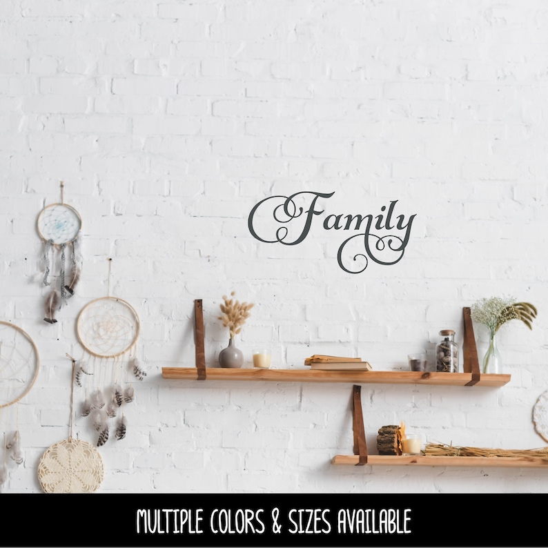 Cursive Family Heart Vinyl Decal family Wall Sticker Family Etsy