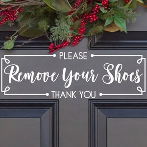 Framed Remove Your Shoes Please & Thank You Vinyl Decal - Please and Thank You Remove Shoes Sticker-Remove Shoes Window Decal and Wall Decal