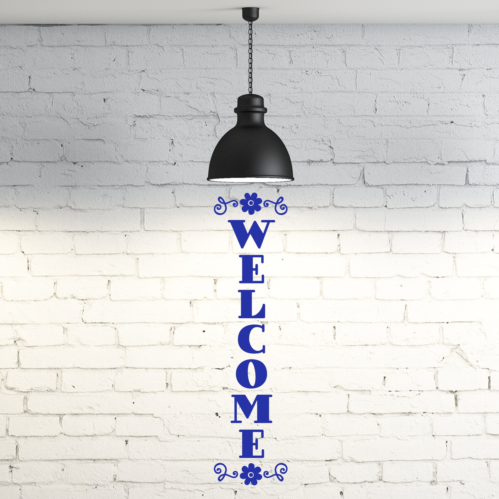 Vertical Welcome Flower Swirls Vinyl Decal Vertical Welcome - Etsy