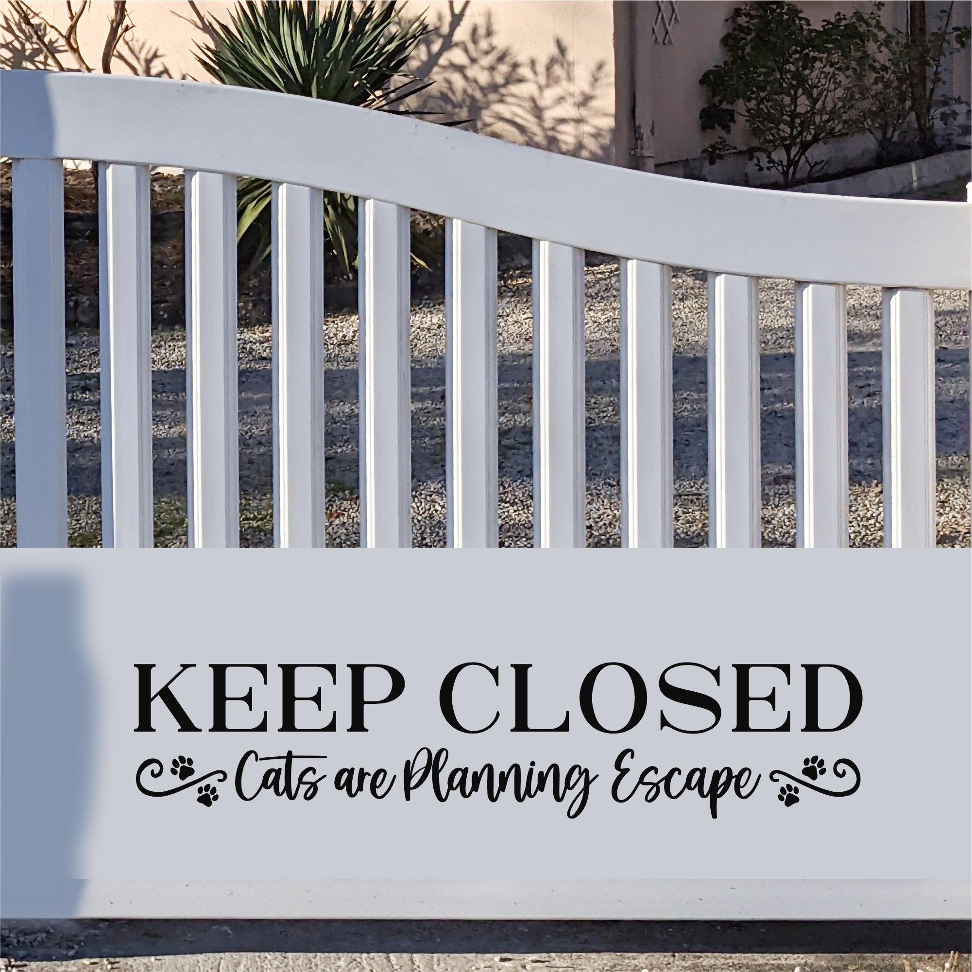 Keep Closed Cats Planning Escape Decal - Keep Closed Cats Planning ...