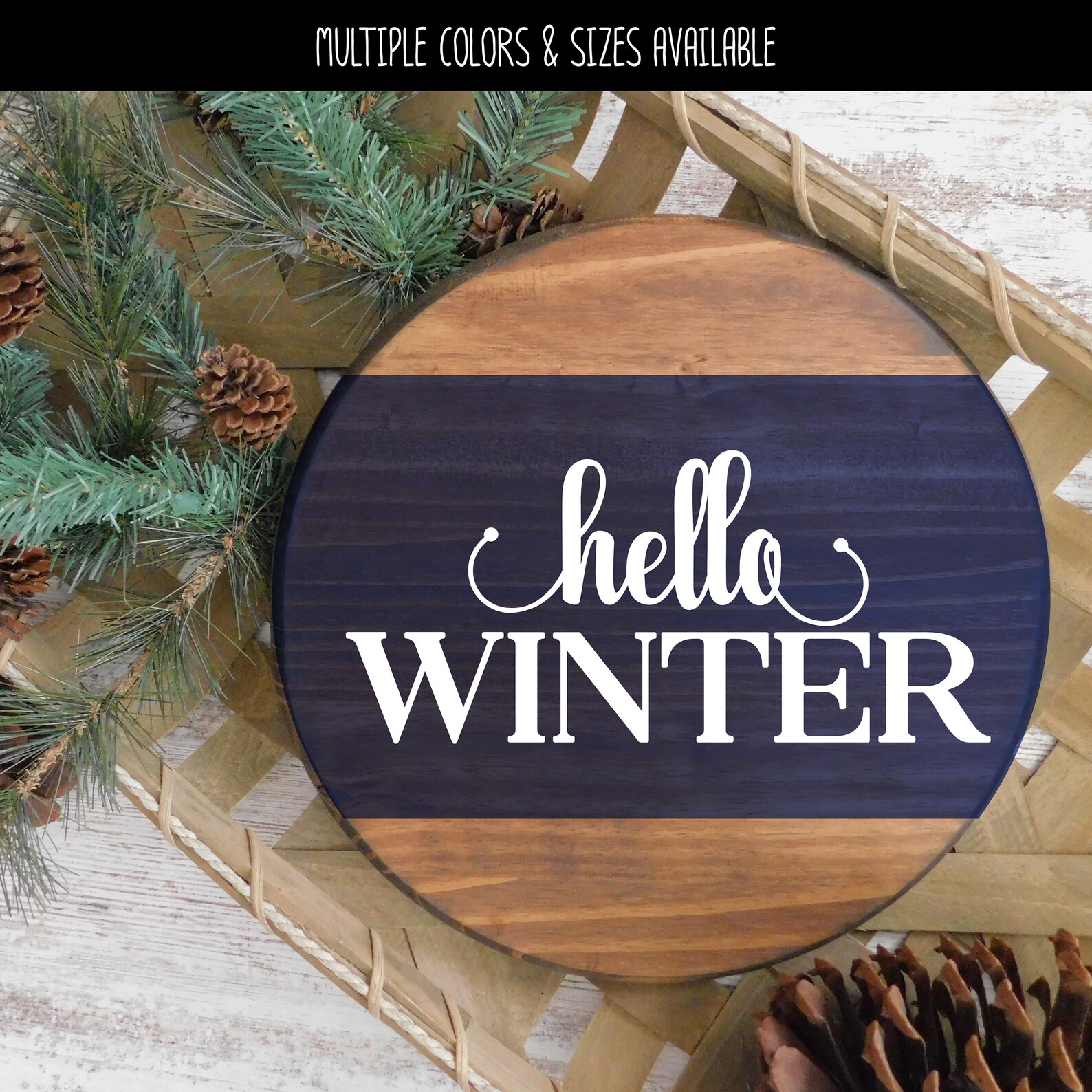 Hello Winter Cursive Stacked Vinyl Decal Hello Winter Vinyl | Etsy
