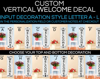 Custom Decoration Vertical Welcome Vinyl Decal -  Custom Decoration Vertical Welcome Vinyl Sticker - Welcome Decal - Welcome Sticker