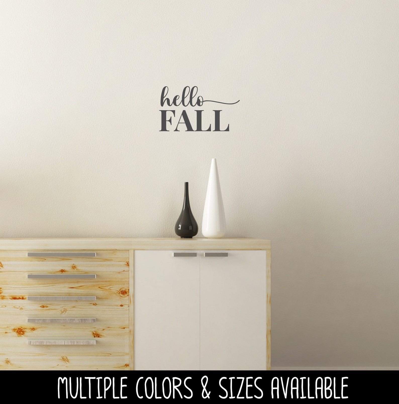 Hello Fall Cursive W/tail Vinyl Decal Hello Fall Vinyl - Etsy