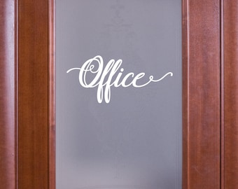 Office Vinyl Decal - Office Sticker - Office Decal - Office Wall Decal - Office Door Decal - Office Room Decor - Office Label - Office Sign