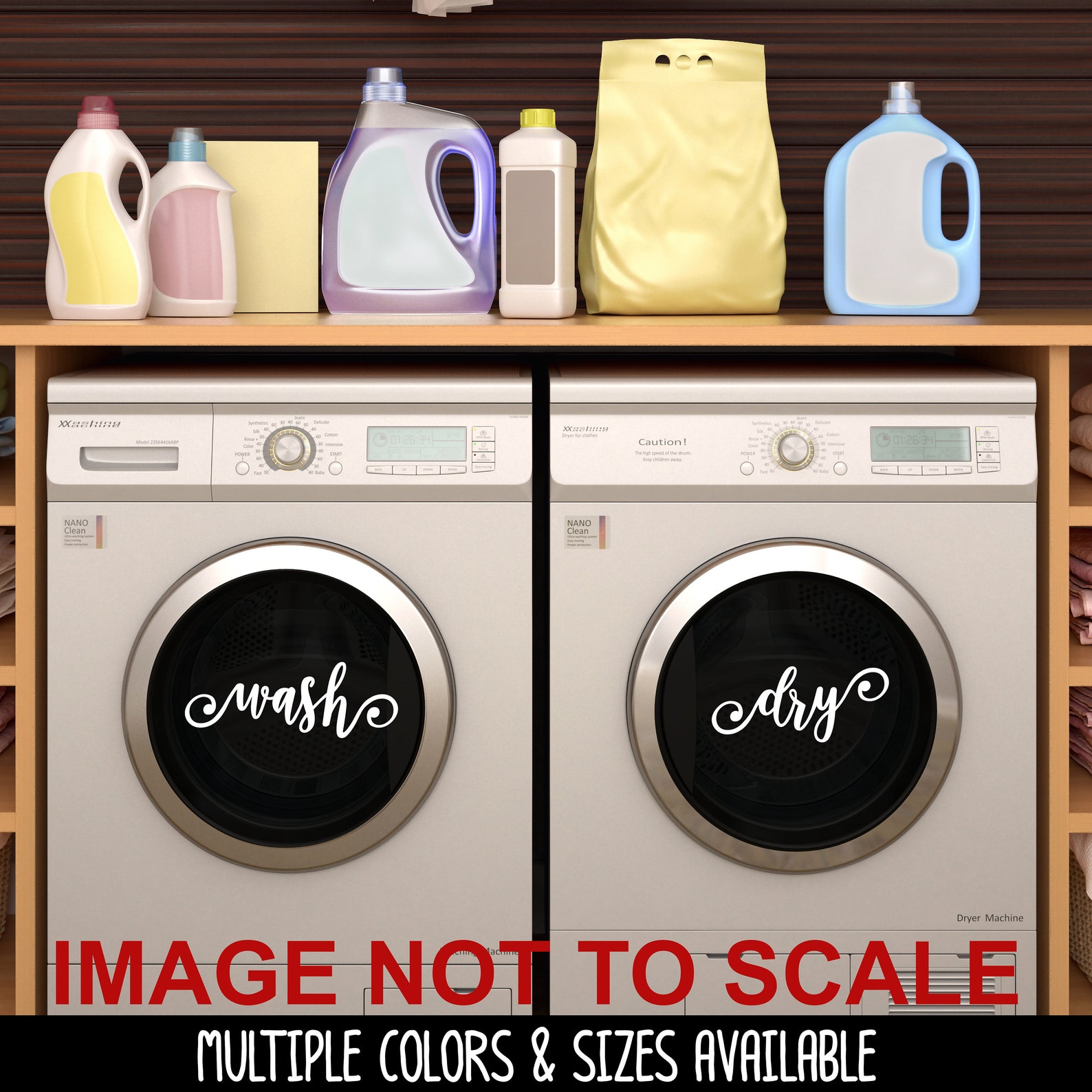 Wash & Dry Swirl Vinyl Decal Set Washer and Dryer Vinyl Etsy