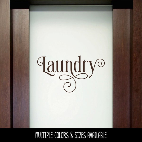 Ornamental Laundry Decal -  Laundry Sticker - Laundry Wall Decal - Laundry Wall Mural - Laundry Door Decal - Laundry Decor - Laundry Decal