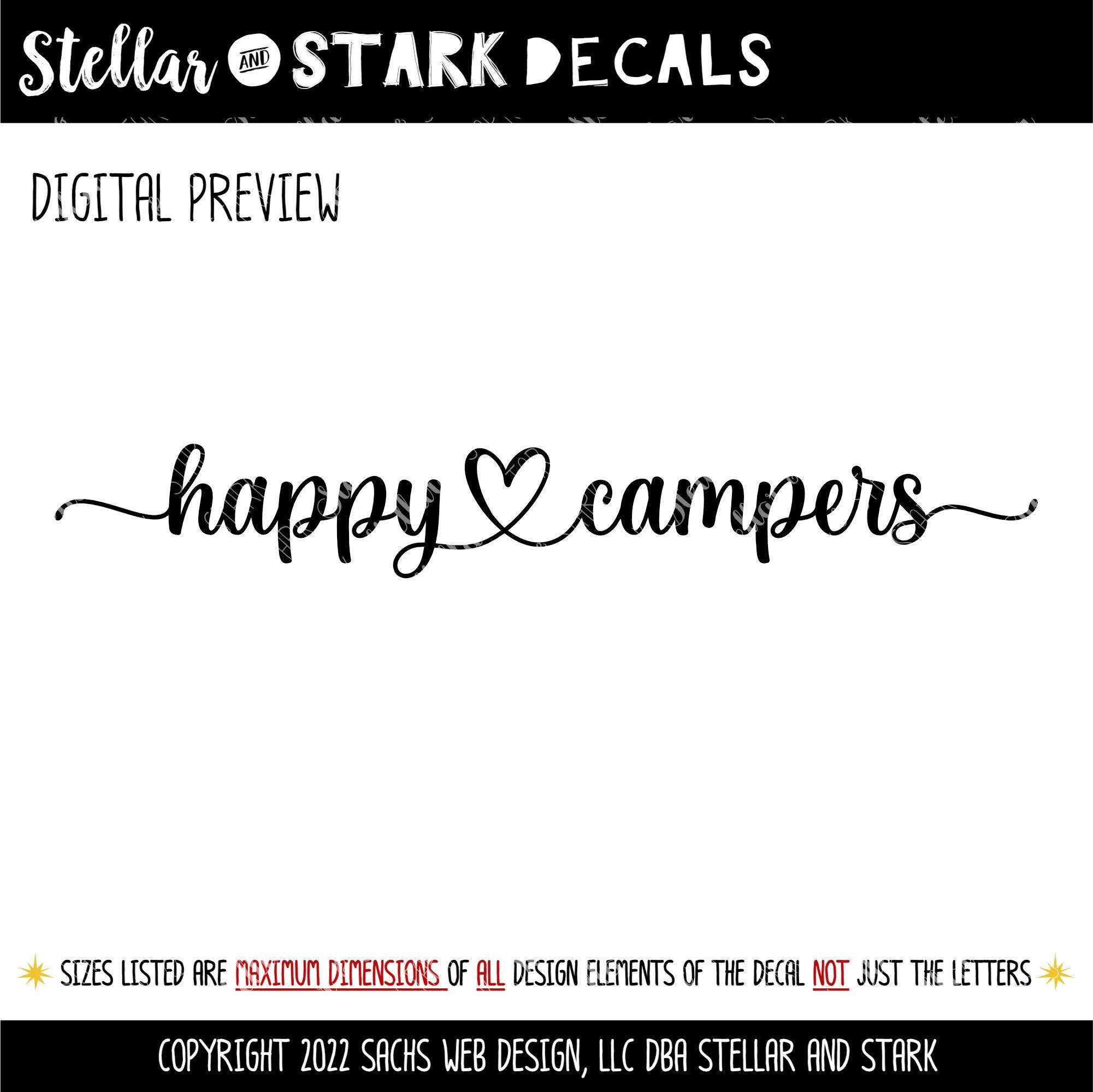 Happy Campers Decal Vinyl Sticker, Camper Sticker RV Car Tent Outdoor ...