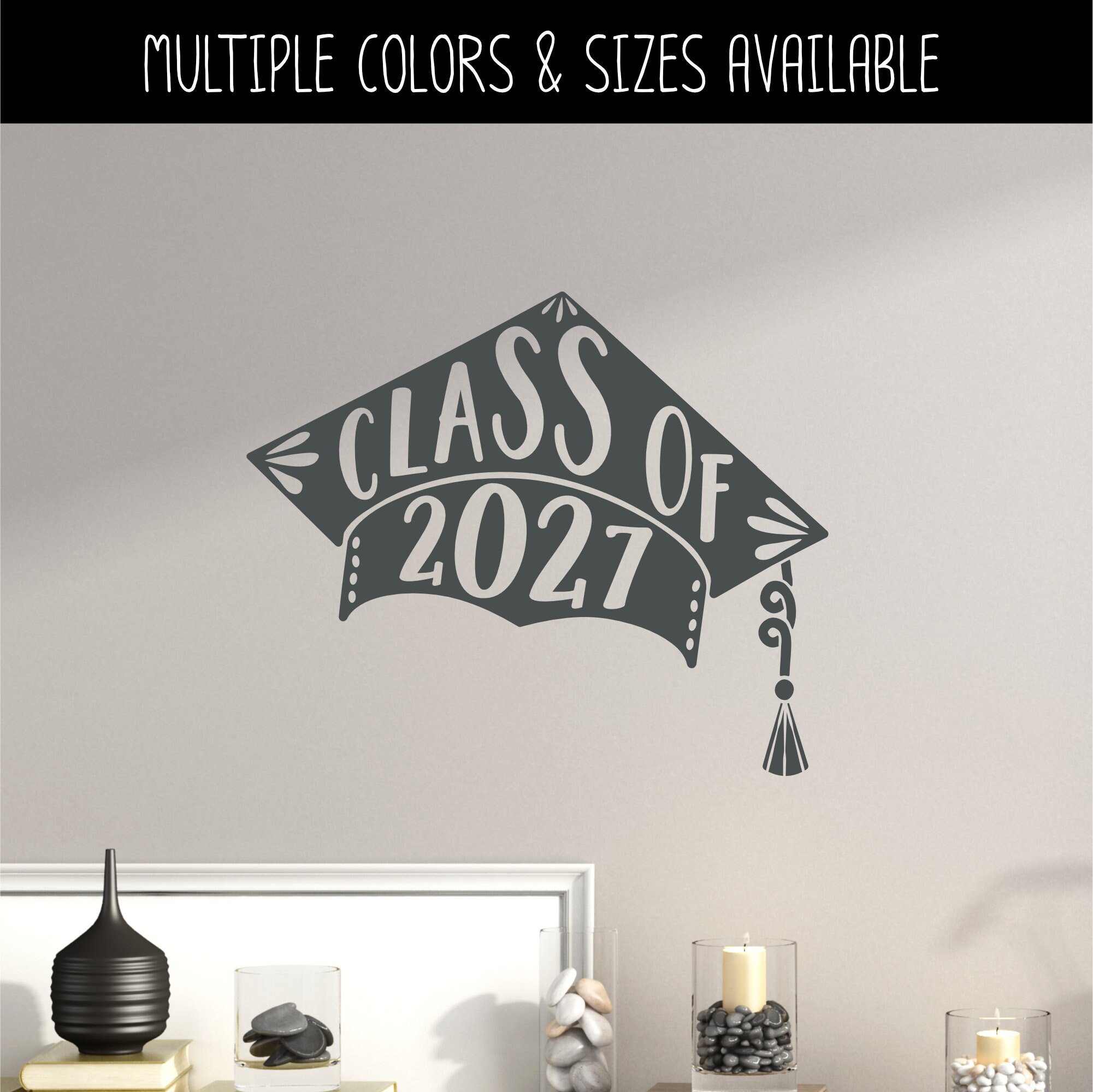 2027 Graduation Cap Decal, 2027 Grad Decal, 2027 Graduation Sticker ...