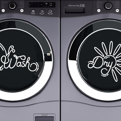 Wash & Dry Swirl Vinyl Decal Set Washer and Dryer Vinyl Etsy