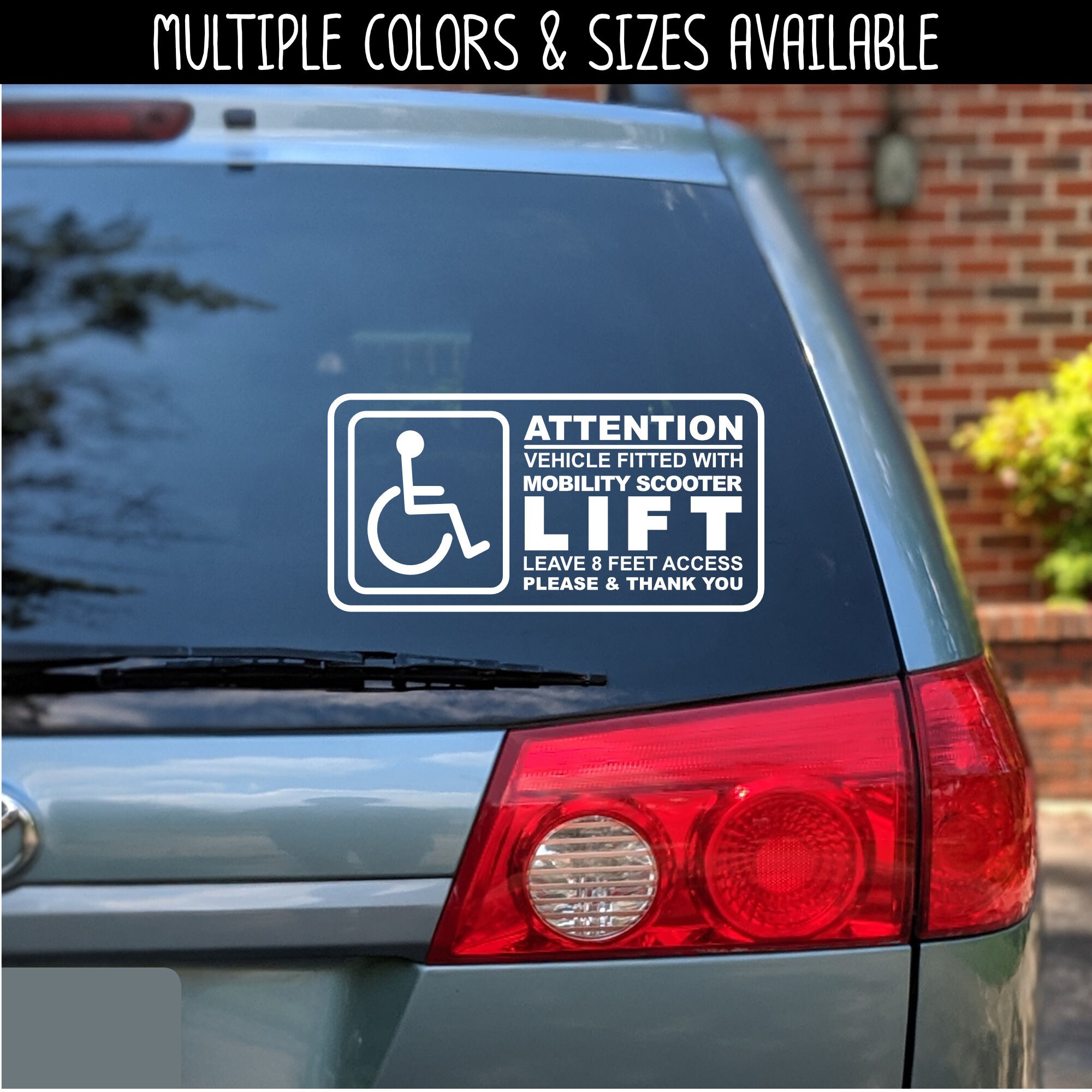 Handicap Mobility Scooter Lift Access Decal Handicap Scooter Disabled 