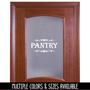 Pantry with Scroll Decal - Kitchen Pantry Sticker - Food Pantry Door Label - Food Pantry Door Sticker - Kitchen Pantry Door Decal - Pantry image 6
