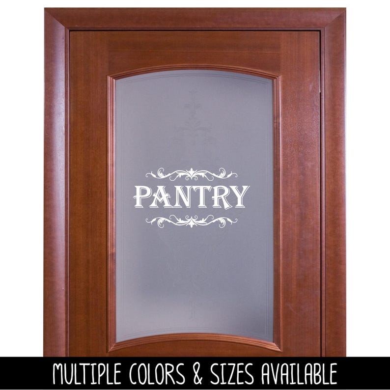 Pantry with Scroll Decal - Kitchen Pantry Sticker - Food Pantry Door Label - Food Pantry Door Sticker - Kitchen Pantry Door Decal - Pantry image 6