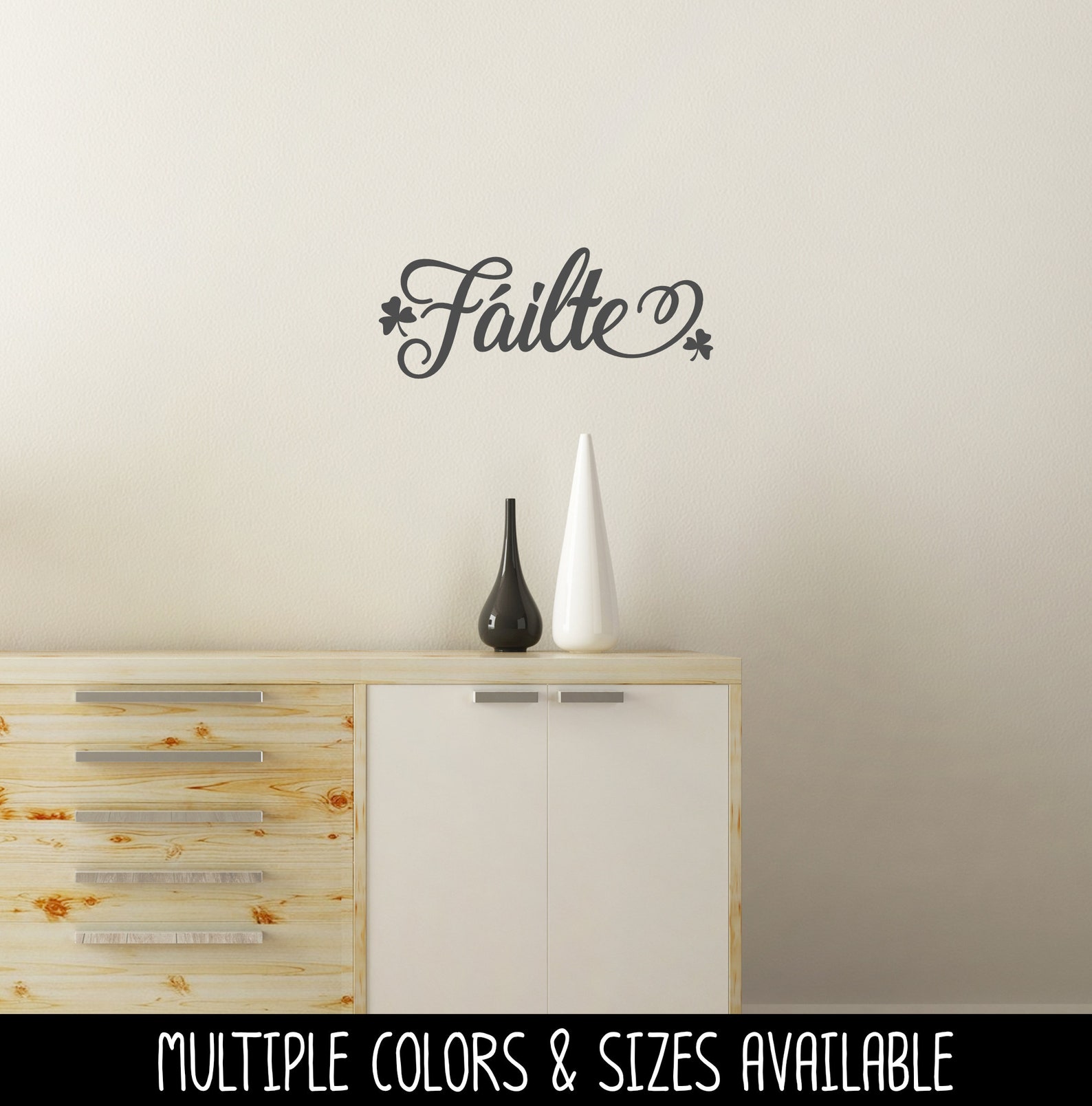 Cursive Failte Irish Welcome Vinyl Decal - Irish Welcome Decal - Gaelic ...