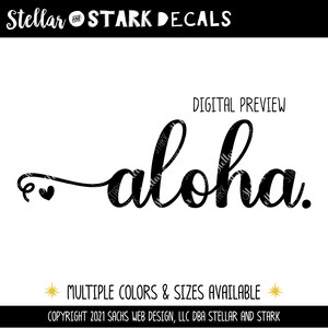 Cursive Aloha Hearts Decal - Aloha Sticker - Aloha Door Decal - Aloha Car Decal - Aloha Mailbox - Aloha Door Sticker - Hawaiian Greeting imagem 7