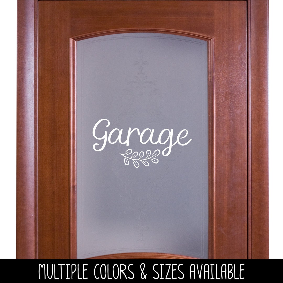 Garage With Leaves Vinyl Decal Garage Sticker Garage Decal Garage Door Decal Garage Label Garage