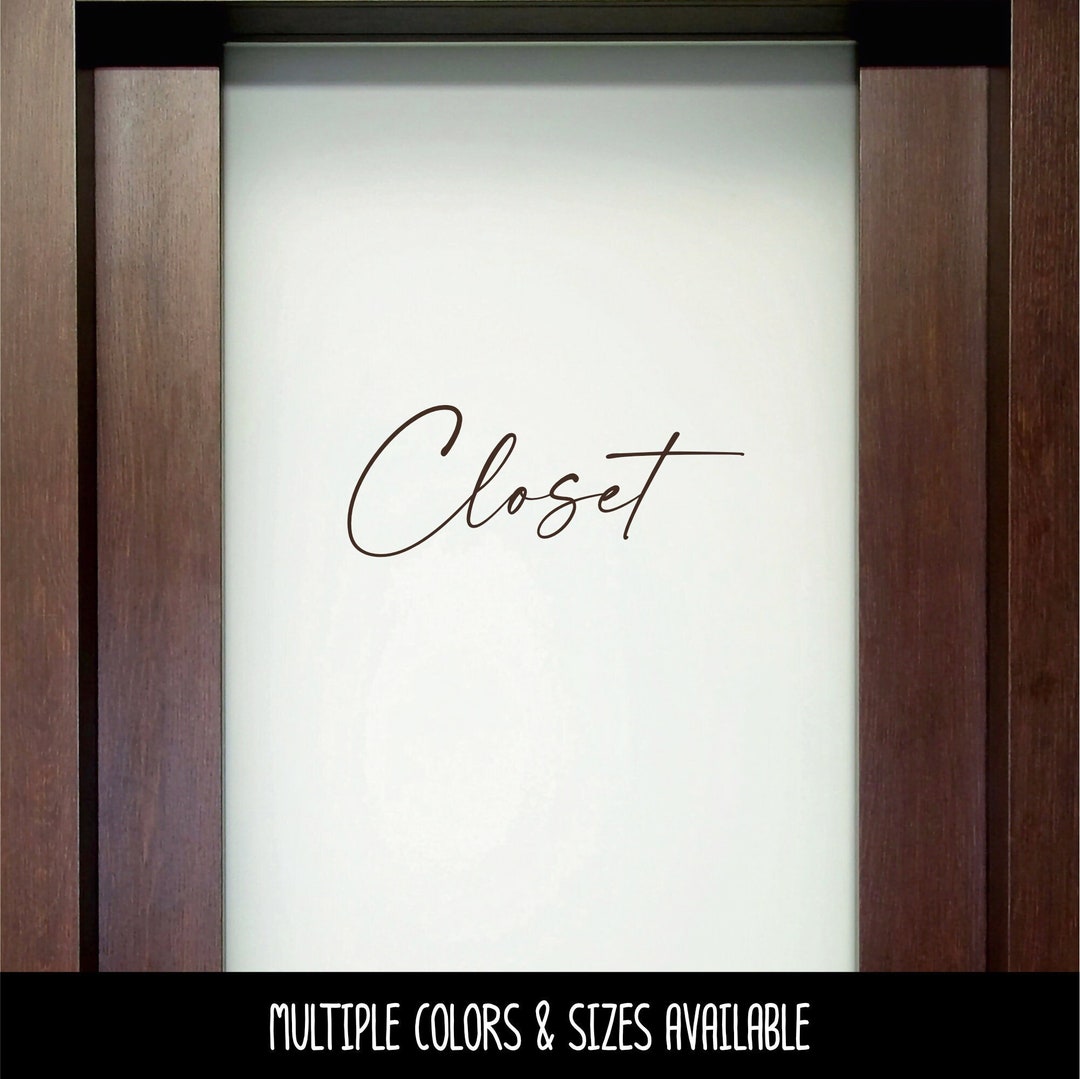 Modern Script Closet Decal Closet Decal Closet Sticker Closet Door