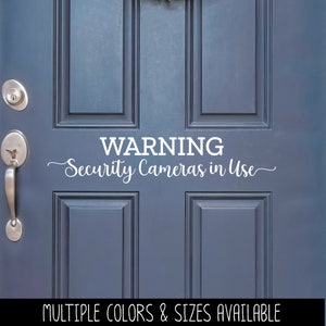 Warning Security Cameras In Use Decal - Warning Security Cameras in use Sticker - You're on Camera Decal - Area Under Surveillance Decal