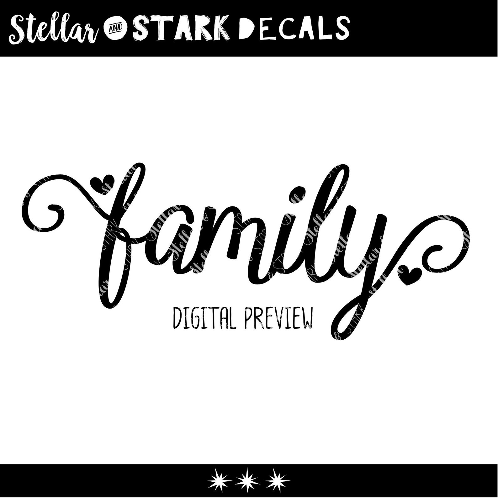 Family Heart Cursive Vinyl Decal family Wall Sticker Family Etsy