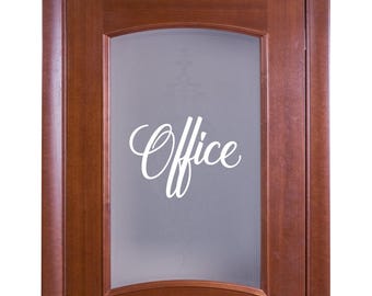 Cursive Office Decal - Office Sticker - Office Decal - Office Wall Decal - Office Door Decal - Office Room Decor - Office Label -Office Sign