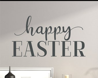 Happy Easter Decal - Happy Easter Sticker - Easter decal - Easter Sticker - Happy Easter Wall - Christian Decal - Easter sign - Easter Door