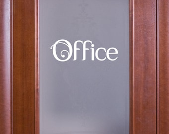 Scrolling Office Vinyl Decal - Office Sticker - Office Decal - Office Wall Decal - Office Door Decal - Office Room Decor - Office Label