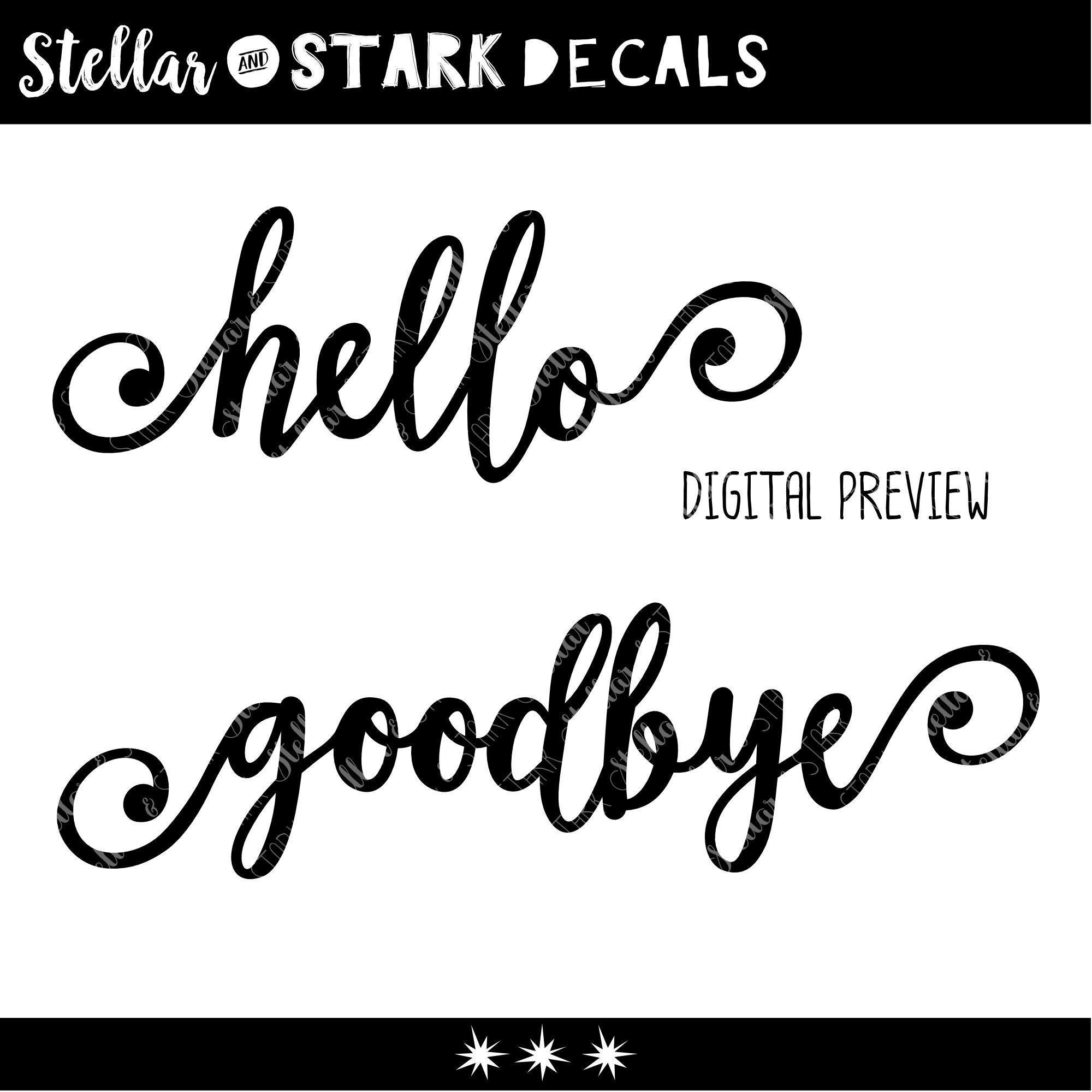 Hello Swirl Hello Swirl Vinyl Decal - Hello Vinyl Sticker - Hello Door Decal ...