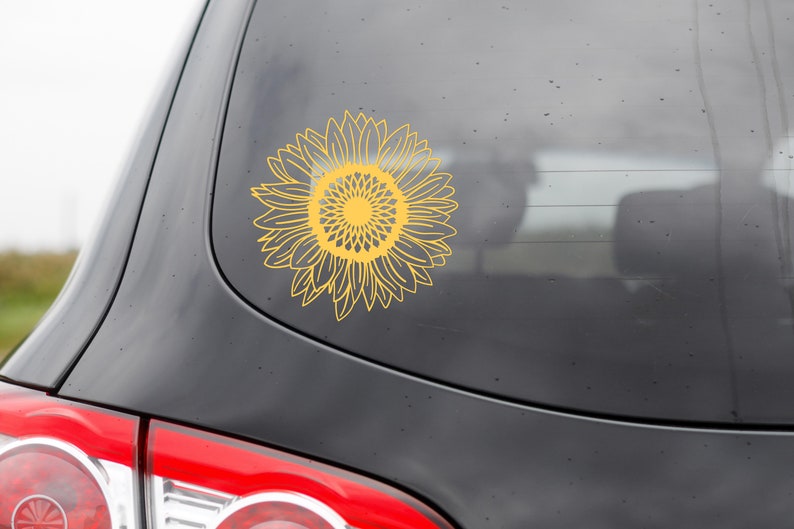 Sunflower Vinyl Decal Sunflower Decal Sunflower Car Decal Etsy