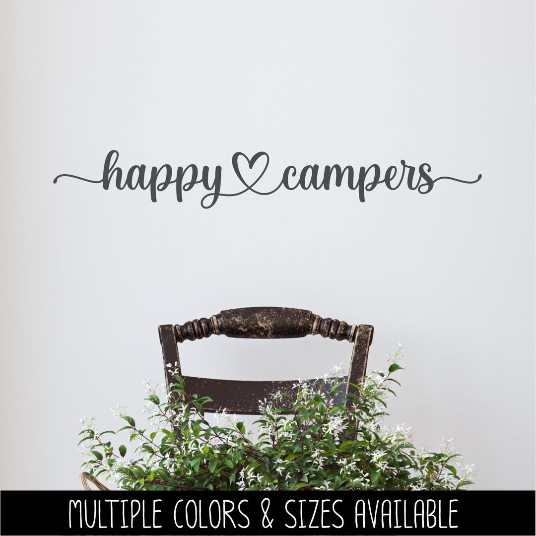 Happy Campers Decal Vinyl Sticker, Camper Sticker RV Car Tent Outdoor ...