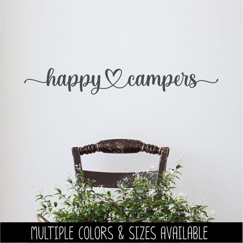 Happy Campers Decal Vinyl Sticker, Camper Sticker RV Car Tent Outdoor ...