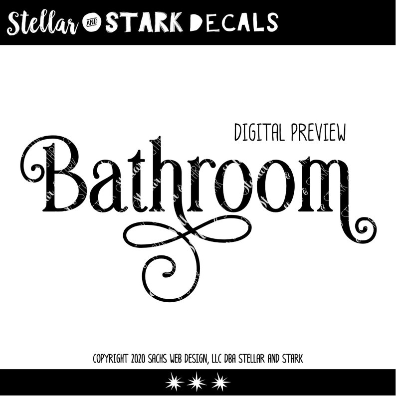 Ornamental Bathroom Vinyl Decal Bathroom Sticker Bathroom Etsy