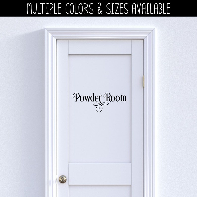 Ornamental Powder Room Vinyl Decal Bathroom Sticker Etsy