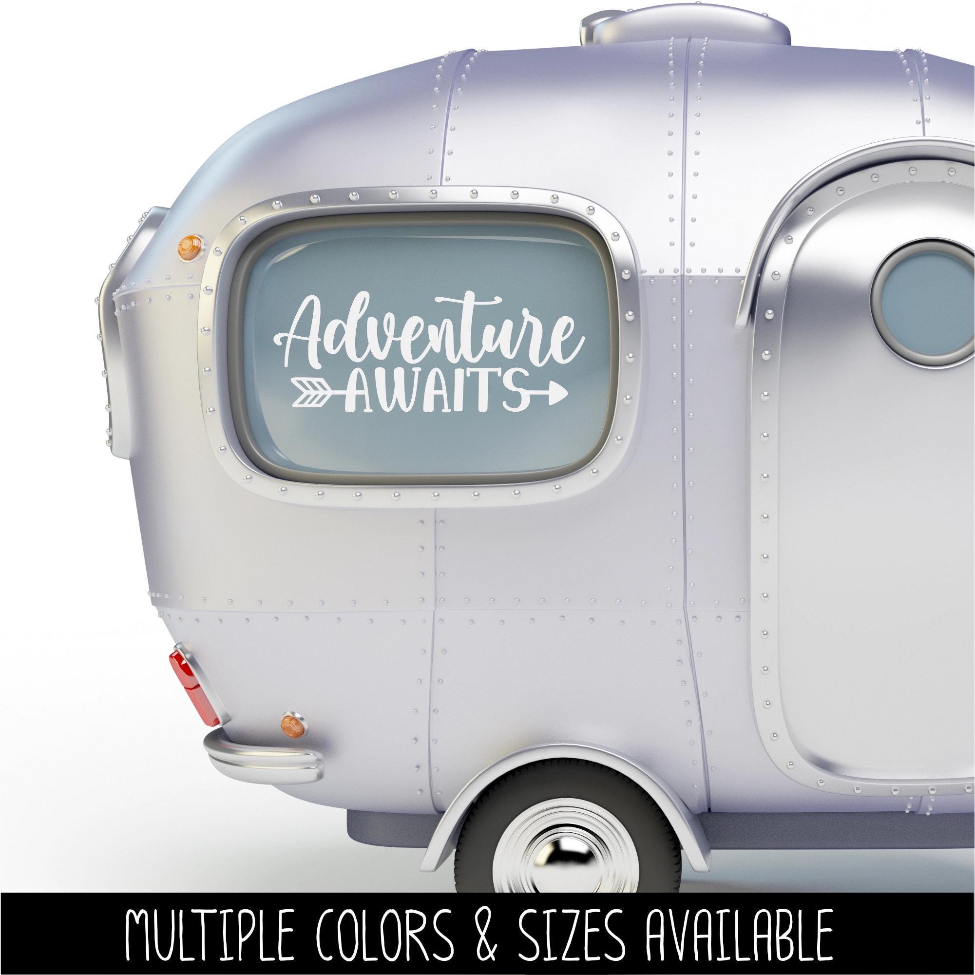 Adventure Awaits With Arrow Vinyl Decal Sticker for Camper, RV, Car ...