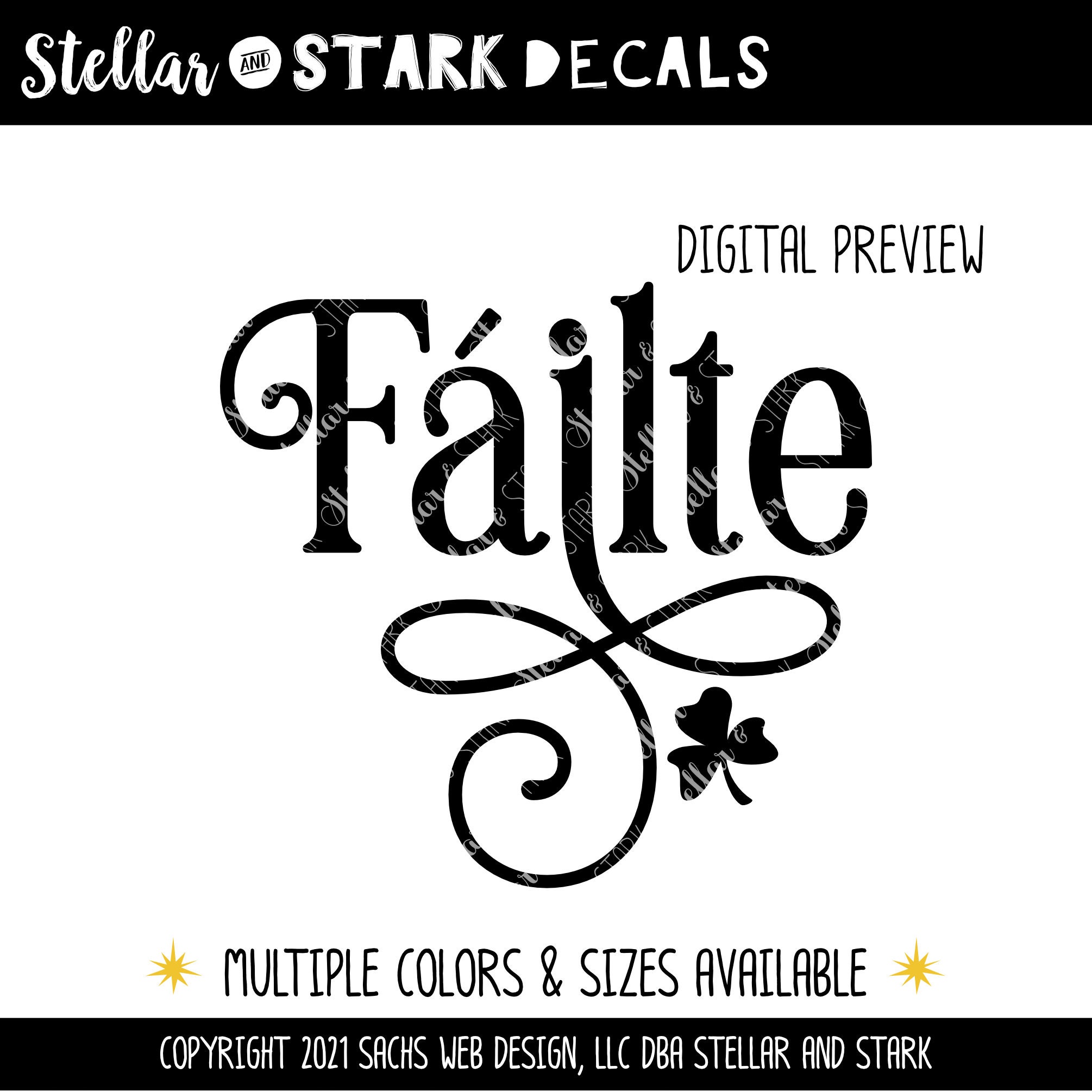 Failte Sticker Failte Irish Welcome Vinyl Decal - Irish Welcome Decal - Gaelic Welcome ...