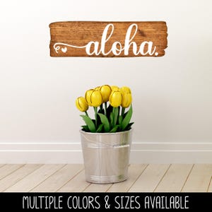 Cursive Aloha Hearts Decal - Aloha Sticker - Aloha Door Decal - Aloha Car Decal - Aloha Mailbox - Aloha Door Sticker - Hawaiian Greeting imagem 2