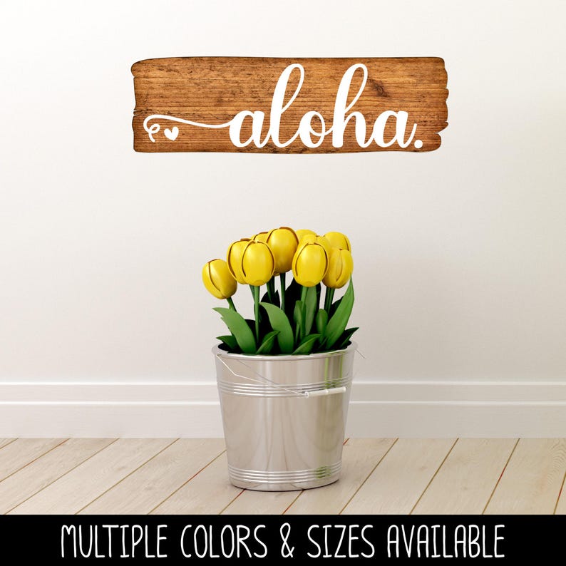 Cursive Aloha Hearts Decal - Aloha Sticker - Aloha Door Decal - Aloha Car Decal - Aloha Mailbox - Aloha Door Sticker - Hawaiian Greeting imagem 2