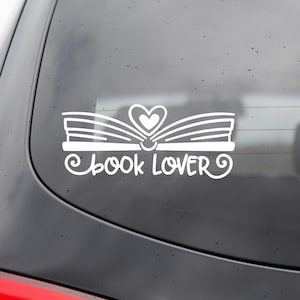 Book Lover Vinyl Decal - I heart books Vinyl Decal - I love books Vinyl Decal - Book Lover Sticker - Book Love Sticker - Reading Car Decal