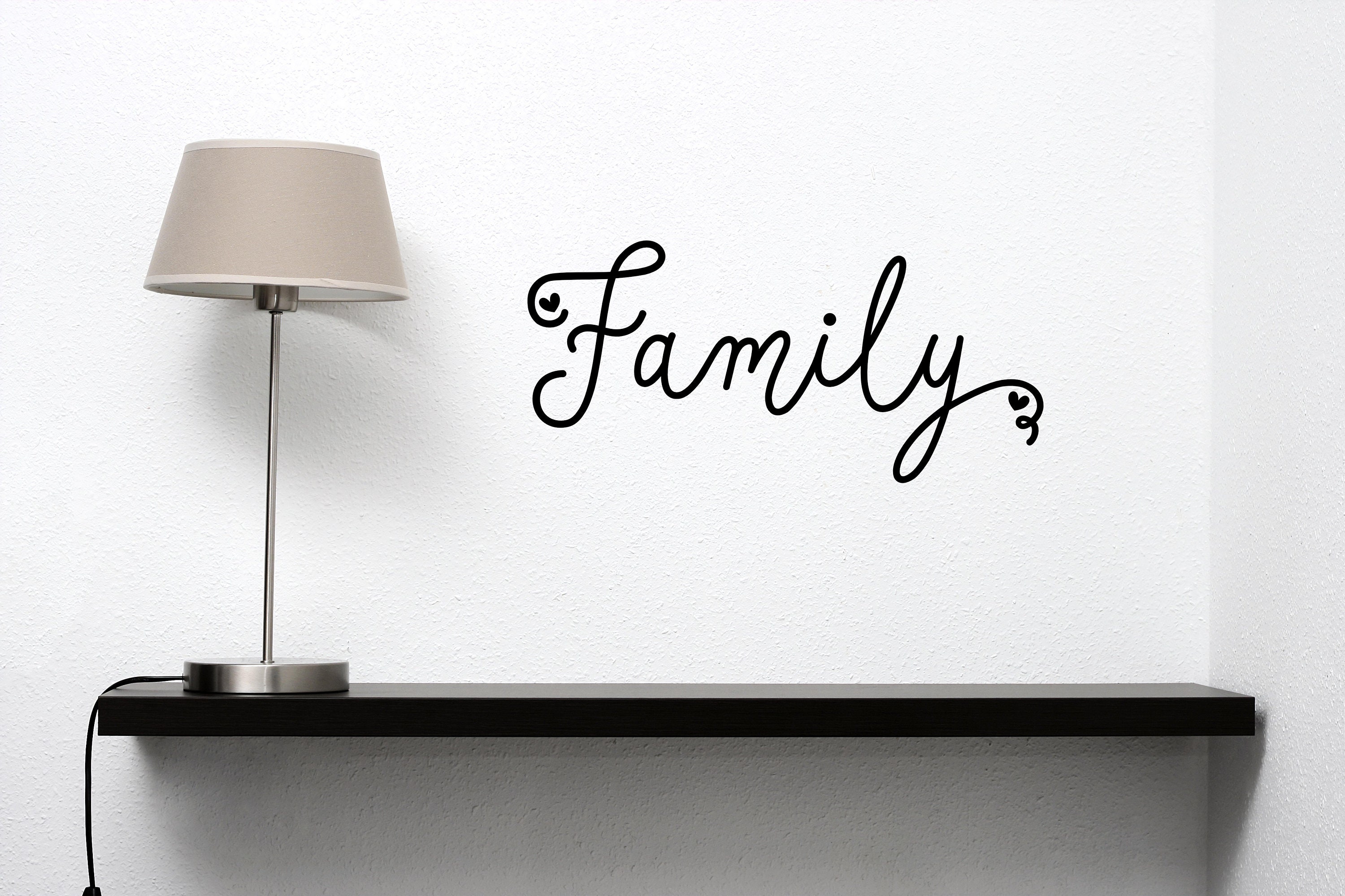 Cursive Family Heart Vinyl Decal Family Wall Sticker Family Etsy France